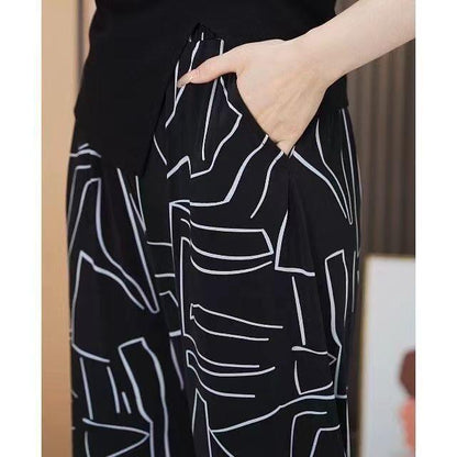 🔥🔥【Kúp 1 a 1 dostaneš zadarmo】☀️👖 Jarné letné hodvábne nohavice s vysokým pásom a širokými nohavicami 