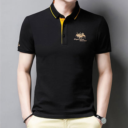 🔥🔥👔【50-105kg】2024 Męska koszulka polo z haftowanymi klapami