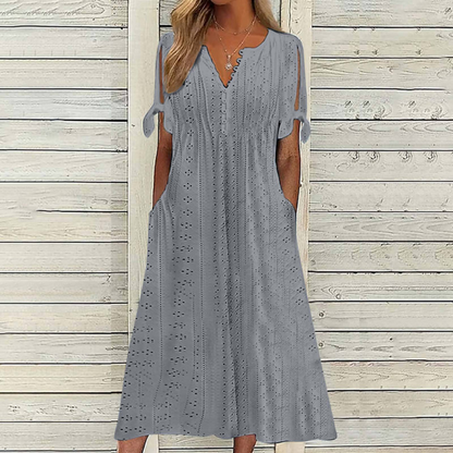 【Doprava zdarma】👗2026 Volnočasové vyšívané šaty s vysokým pasem – elegantní a pohodlné