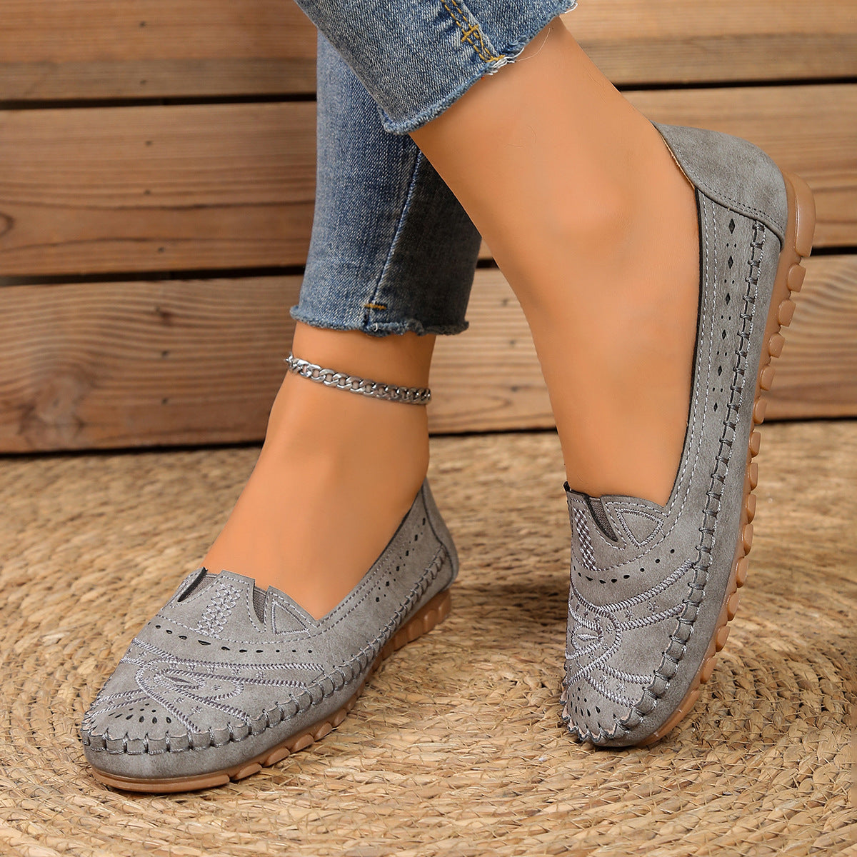 【36-43】Mocasines sin cordones de suela blanda para uso diario