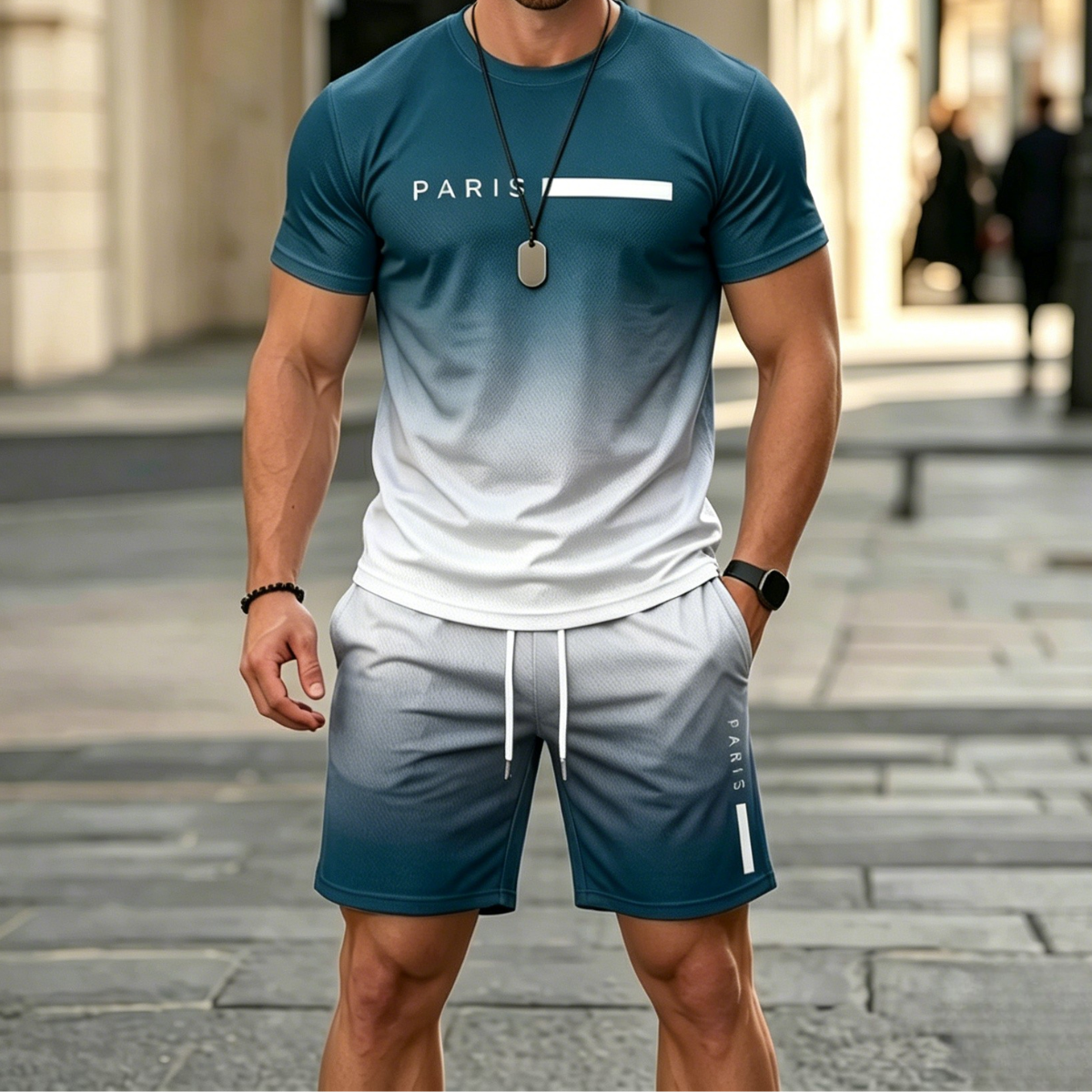 ✨Platba při dodání【S-6XL】Pánská letní sportovní souprava - pohodlné tričko s krátkým rukávem a kraťasy pro každodenní nošení i doma