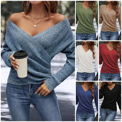 🔥【S-2XL】Elegantný dámsky ležérny pletený sveter, teplý pulóver s dlhým rukávom na jar a jeseň