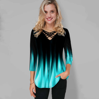 🔥【S-5XL】Női póló Divatos, lezser, V-nyakú női póló