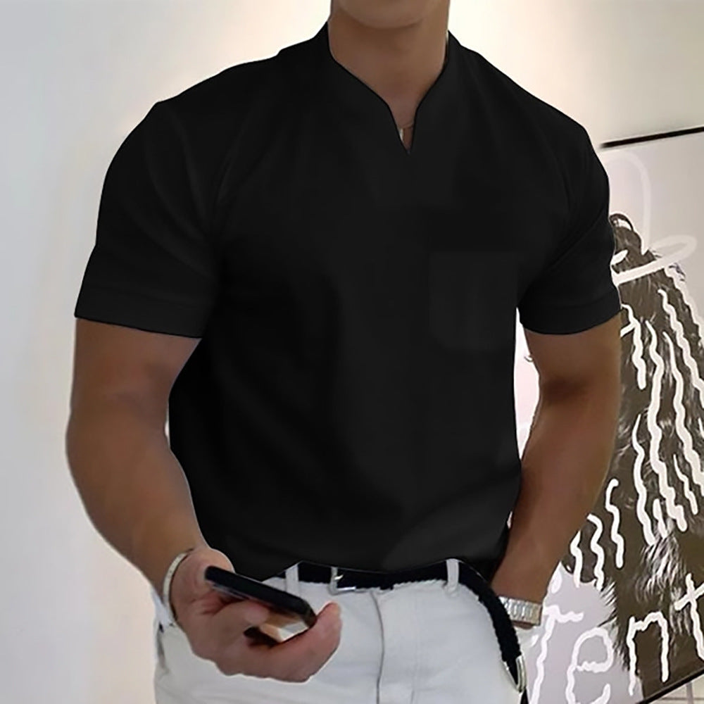 💪👔【S–5XL】💪😍 Nagyméretű férfi sportos galléros póló, rugalmas pamutból, fitneszhez ideális