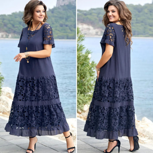🔥💖【S-5XL】Módne a elegantné dlhé čipkované šaty 