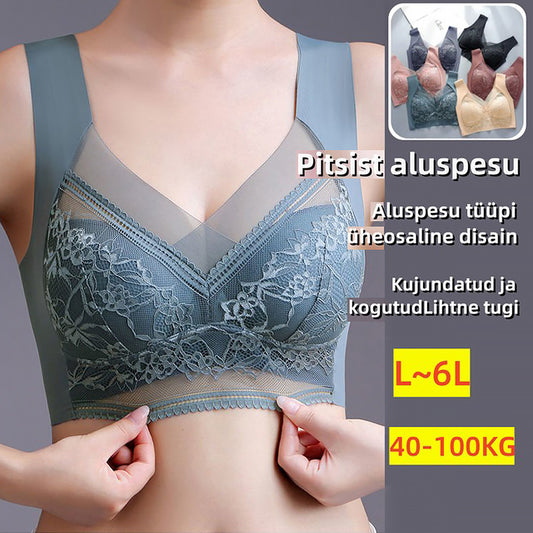🥰【1 sada 4 kusov】👙【40-110 KG】Dámska pohodlná bezšvová čipkovaná podprsenka 