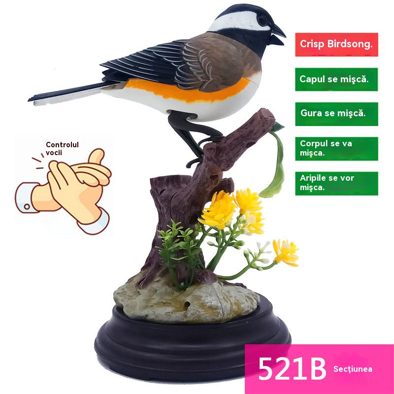 🦜🐦【Cumpără 1 primești 1 gratis】Simulare controlată vocal, ornamente creative drăguțe cu păsări controlate vocal, ornamente decorative pentru biroul camerei
