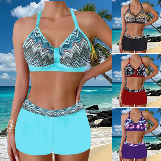 🌴🌴【S-5XL】🏖️👙 Zestaw strojów kąpielowych z nadrukiem na wakacje na plaży 2025