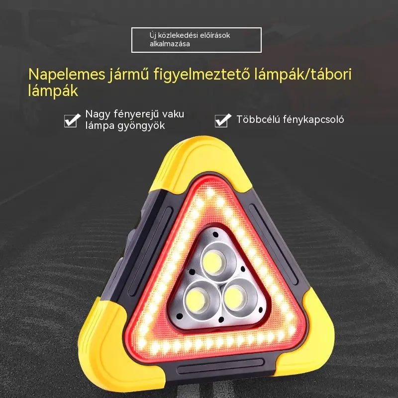 🔥Új termék 2026🔥 Három az egyben napelemes vészhelyzeti háromszög