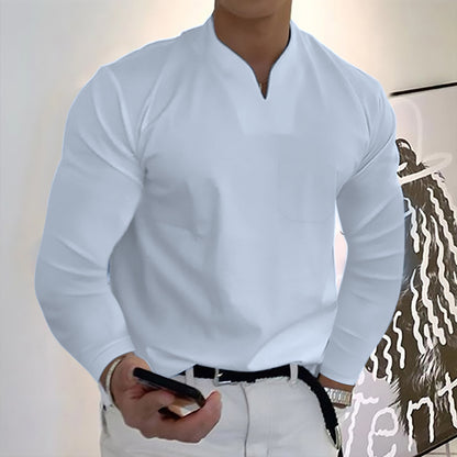 🔥Doprava zdarma🔥【S-5XL】Nové pánske tričko s výstrihom do V z elastickej bavlny 