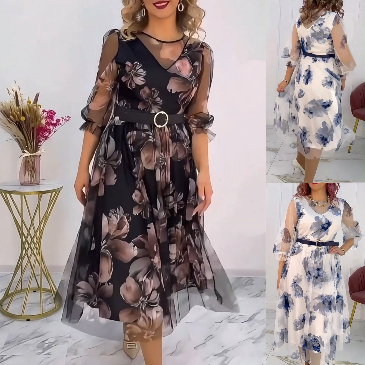 💕【Časově omezená sleva】【S-5XL】Nové elegantní šaty s potiskem