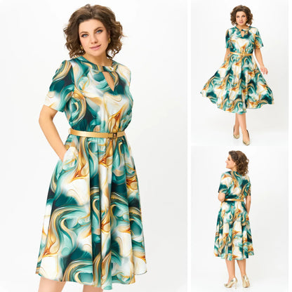 😎💃Produse noi de vară💥【S-5XL】Rochie largi din sifon de marime mare | Confortabil și respirabil, foarte potrivit pentru vară