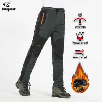 【S-5XL】❄️👖 pantalones de concha suave para hombre, impermeables y resistentes al viento, pantalones de senderismo transpirables, cálidos y gruesos, pantalones de lana para deportes al aire libre