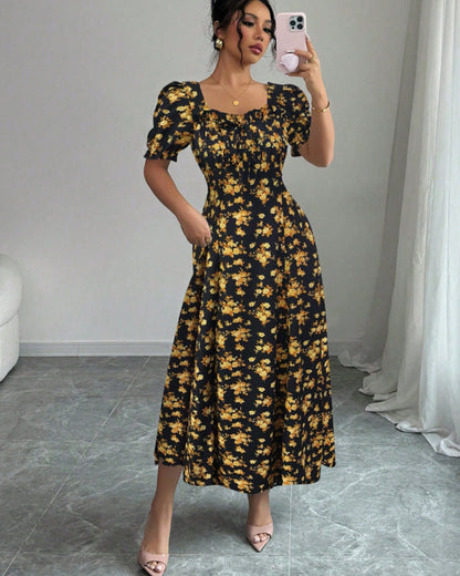 👗Ostatni dzień promocji -50%! 【S-2XL】Letnia elegancka sukienka w kwiaty, przewiewna i wygodna, łatwa do stylizacji, wysmuklająca sylwetkę.