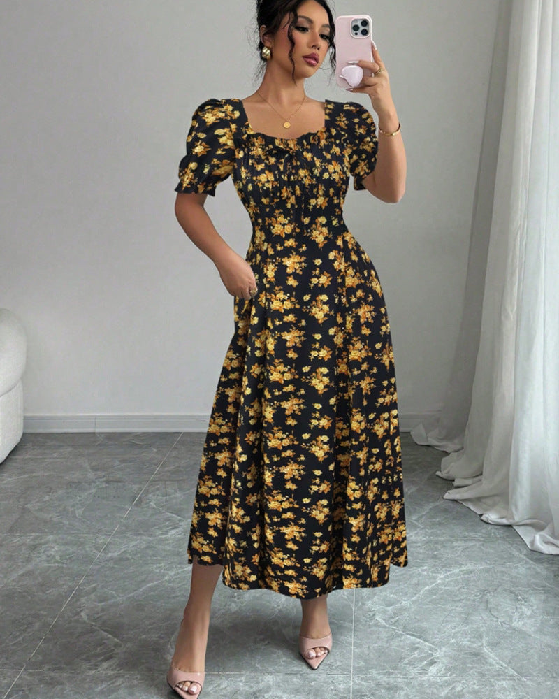 👗Ostatni dzień promocji -50%! 【S-2XL】Letnia elegancka sukienka w kwiaty, przewiewna i wygodna, łatwa do stylizacji, wysmuklająca sylwetkę.