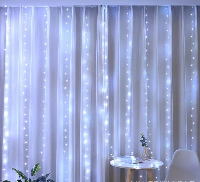 【3*3m】💡✨Cortinas de luces LED, luces decorativas ambientales con control remoto USB, decoración navideña para el dormitorio