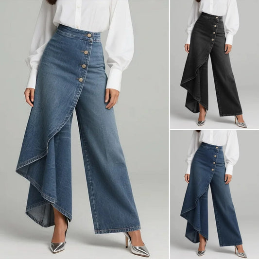 【S-3XL】🥇Magas derekú női farmer széles szárú fazonnal, bő szabás, elegáns dizájn