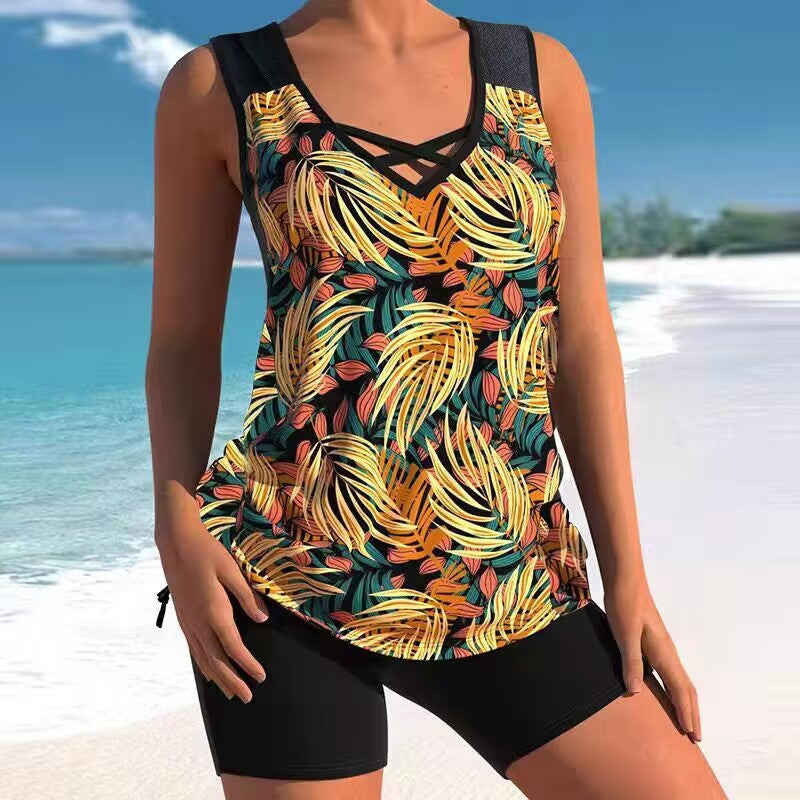 🏖️🌴【Poslední den - sleva 50 %!】【S-5XL】🩱 Módní dvoudílné rychleschnoucí plavky s potiskem – pohodlné a stylové, perfektní volba na léto 🌊