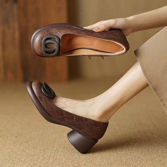 [Časově omezená nabídka] [Velikosti 35-40] Pohodlné boty z pravé kůže s 5cm vysokými podpatky 👠