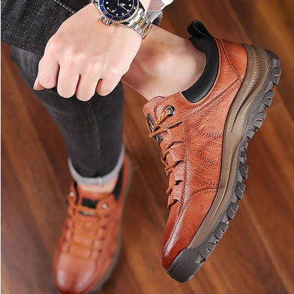 ❄️👞【39-48】 Pánske topánky 2025 jeseň a zima nové módne neformálne pánske kožené topánky