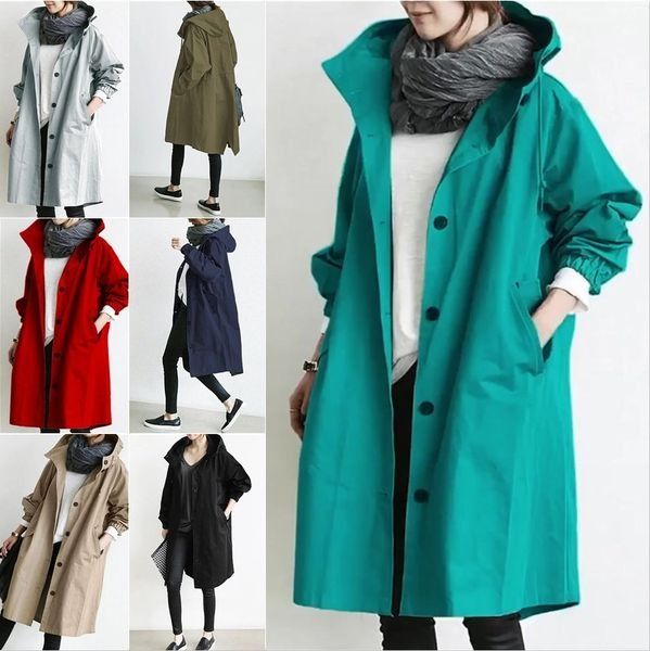【S-5XL】 2024 nowa, jesienna, długa, swobodna wiatrówka w dużych rozmiarach, modna i elegancka