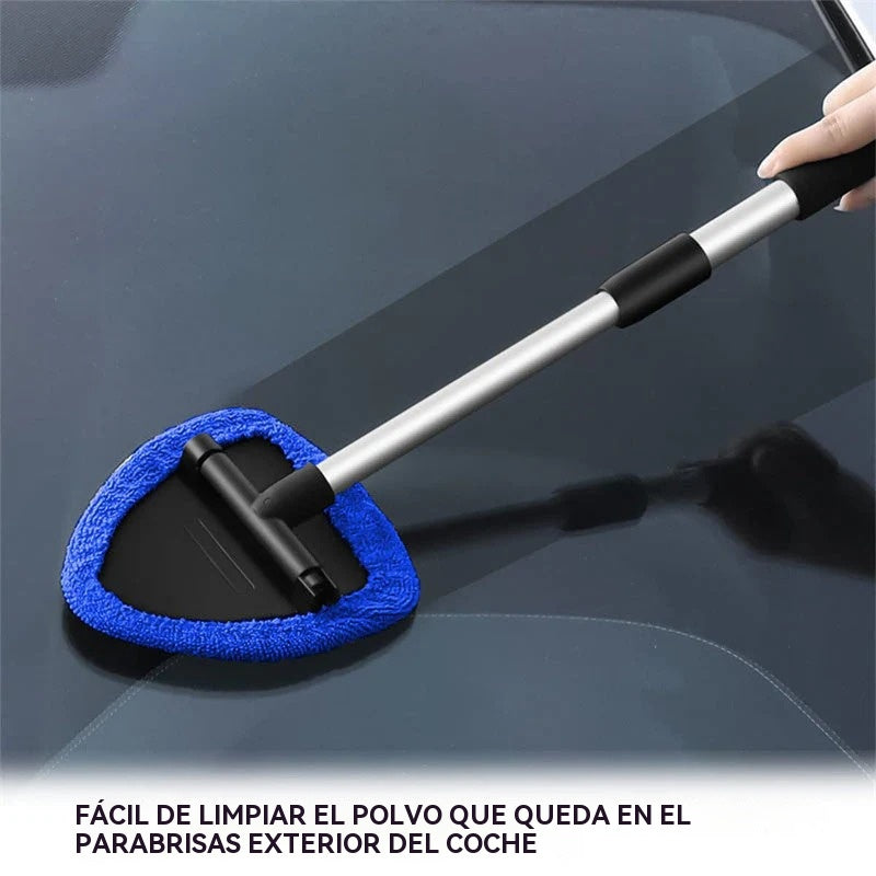 🚗🎁【2 piezas de plástico triangulares + 8 fundas de tela】💦Kit de limpieza de parabrisas de coche - extensible y giratorio 180°
