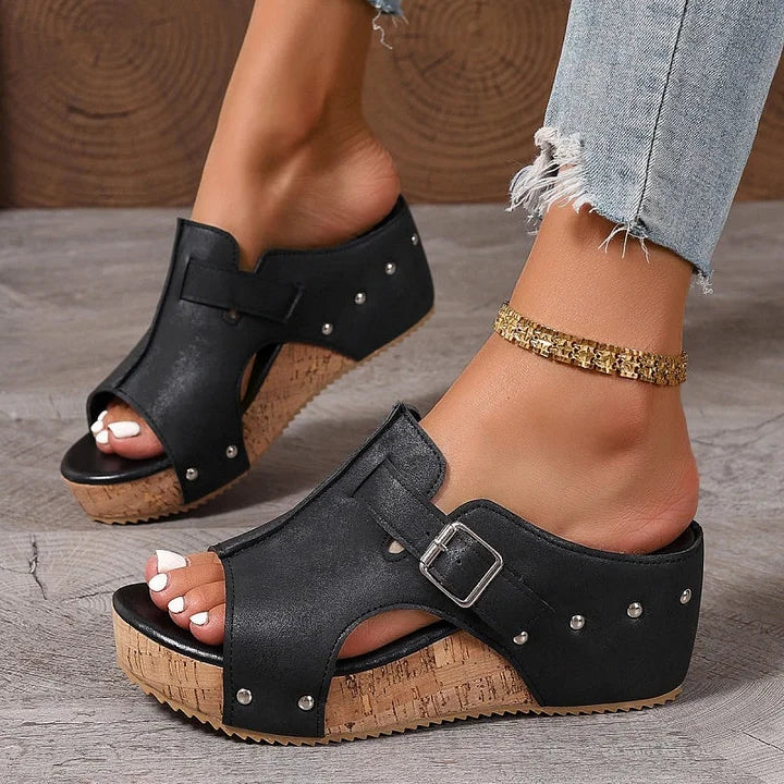✨【Časově omezená nabídka】👡Dámské stylové sandály s otevřenou špičkou a silnou podrážkou, pohodlné a univerzální