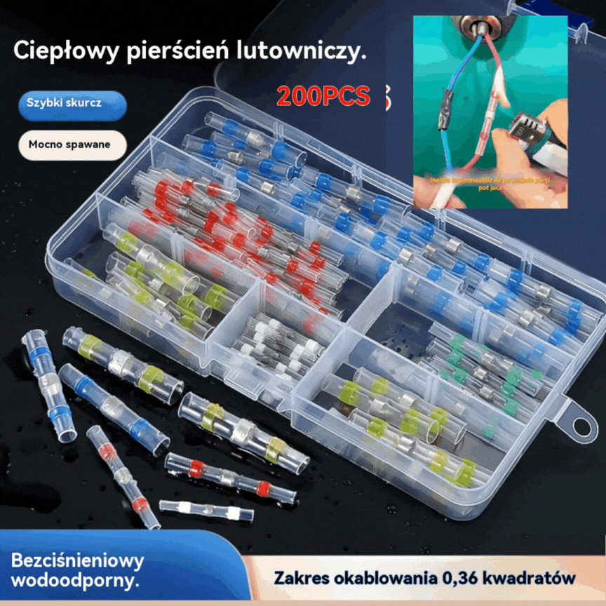 🔥🛠️ 【200 sztuk】🧩Wielofunkcyjna tuleja uszczelniająca, naprawa zerwanych przewodów, zestaw złączy spawalniczych termokurczliwych