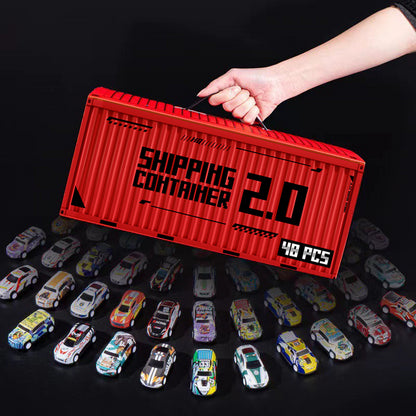 🎅Vianočný výpredaj - 50% zľava🎁 48 mini autíčok s naťahovacou zadnou časťou a vstavanou garážou