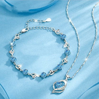 ✨【Kup 1, drugi gratis】💎 Zestaw bransoletki i naszyjnika ze srebra 925, modny i uniwersalny