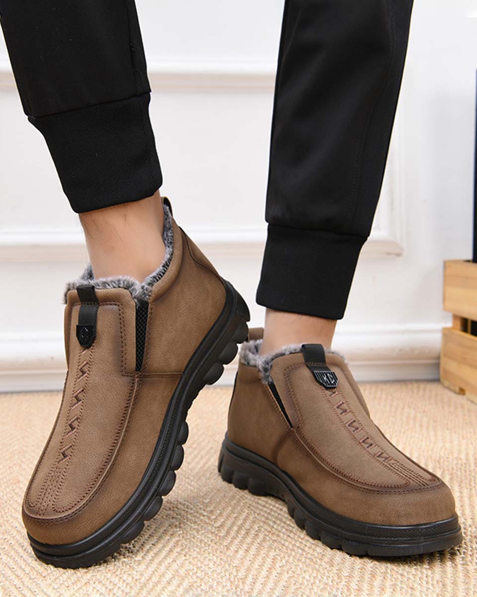 【39-47】❄️👞 Pánske zimné teplé topánky, vhodné na každodenné nosenie, s okrúhlou špičkou, teplé a pohodlné.