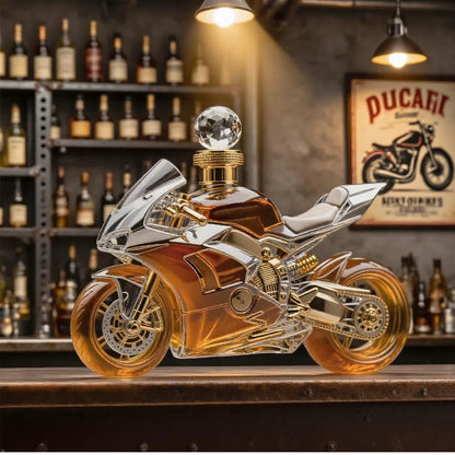 🚗Kreatywna szklana butelka, ciekawa butelka na whisky w stylu motocyklowym, wykonana z butelki