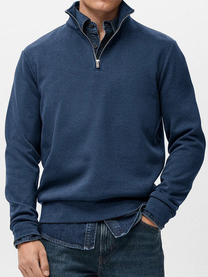 👔【S-5XL】Nowa męska bluza z długim rękawem i stójką, zapinana na suwak