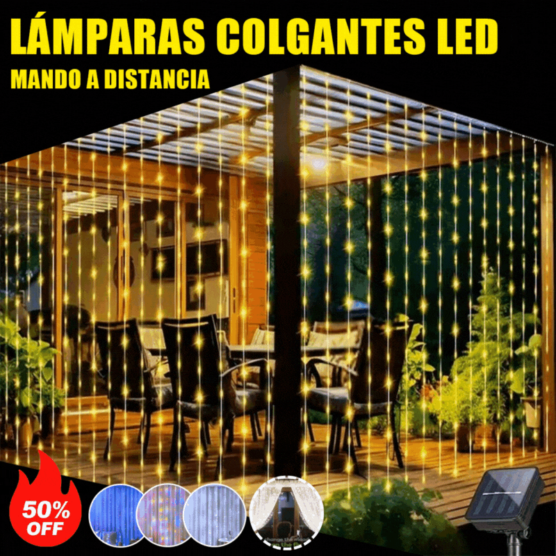 【3*3m】💡✨Cortinas de luces LED, luces decorativas ambientales con control remoto USB, decoración navideña para el dormitorio