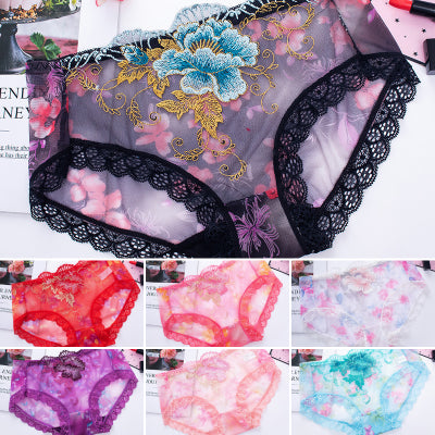 💘【40KG-75KG】 Majtki z bawełny antybakteryjnej z haftem koronkowym