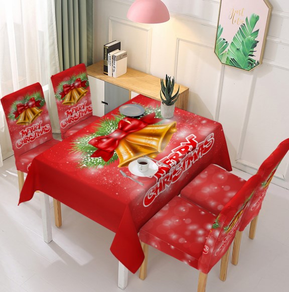 (⛄Wczesna wyprzedaż świąteczna - 49% ZNIŻKI🎄)【140*140cm】 Świąteczna dekoracja krzesła obrusem