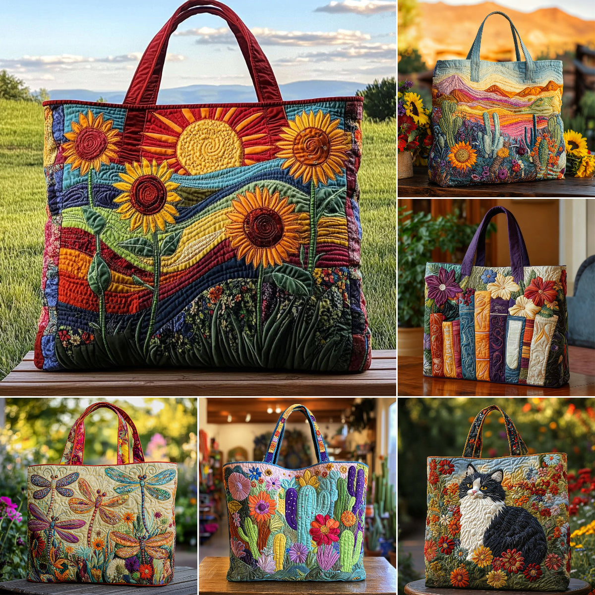 ✨👜Torebka z nadrukiem kwiatowym (43 cm szerokości, 40 cm wysokości)
