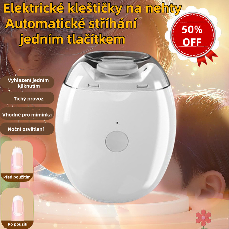 💅 Kupte 1 kus a získejte 1 zdarma! ✨ Automatický pilník na nehty (1 kus) pro bezpečnou a šetrnou péči o nehty 👶🔧