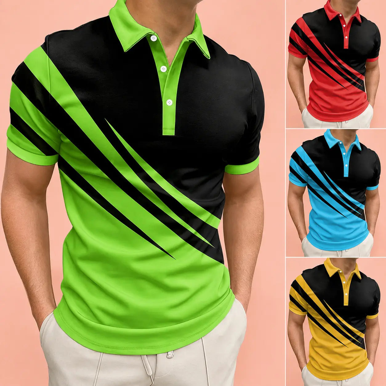 🔥👔【S-6XL】Nova moška poletna POLO majica s 3D potiskom