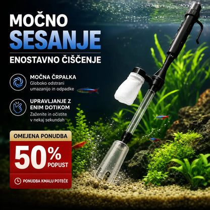🐠Električni čistilec akvarijskega substrata z nastavljivo dolžino cevi za enostavno čiščenje - primeren za vse akvarije🧹🐟