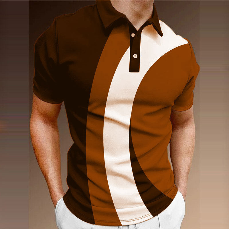 👔【S-5XL】🔥Nowa letnia męska koszulka POLO z nadrukiem 3D w paski