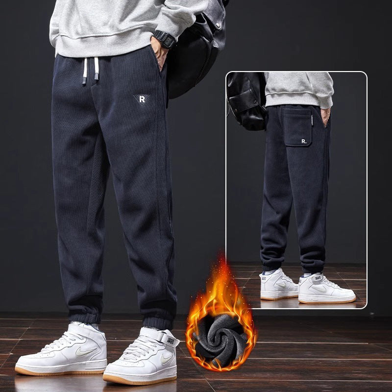 🔥【M-5XL】🖤Nowe zimowe spodnie męskie, plus aksamit i gruby sztruks, ciepłe i wygodne casual męskie