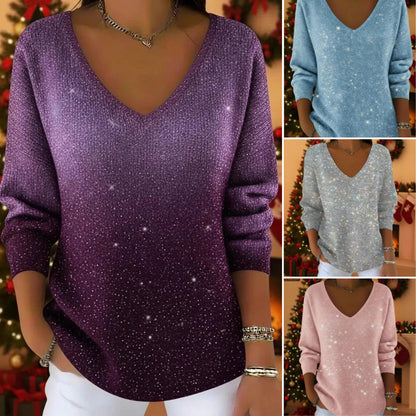 💥🔥【S-5XL】Marzący sweter z dzianiny z gradientowym wzorem gwiaździstego nieba