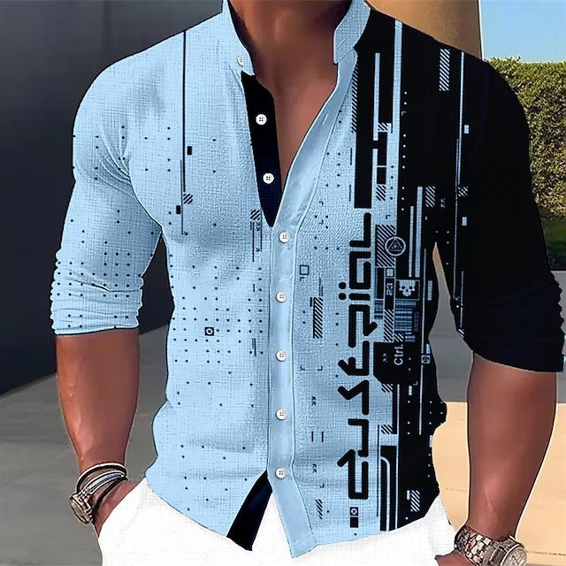 👔【S-6XL】Pánská módní volnočasová košile s krátkým rukávem a 3D digitálním potiskem