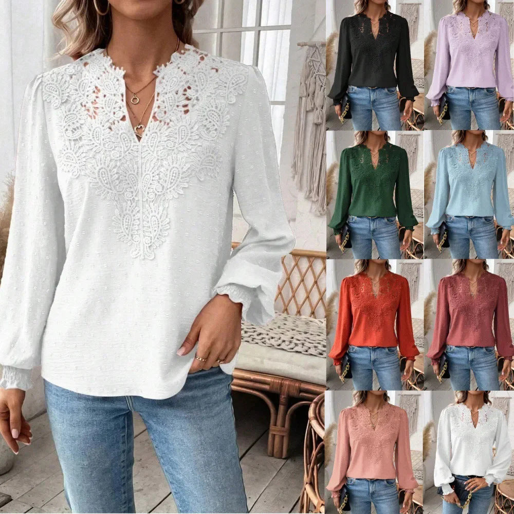 ✨【S-2XL】✨Bluzka z koronką 2026 | Długi rękaw | Elegancki i wyrafinowany styl