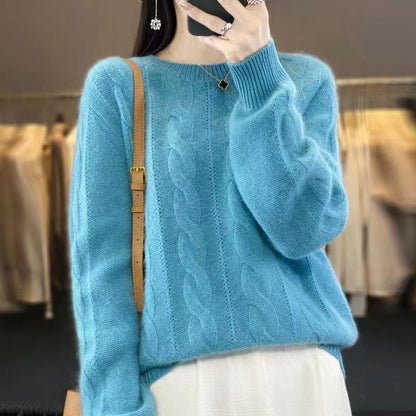 🔥⛄【S-XL】Nowy sweter z wełny na jesień i zimę 2025, jednolity kolor, wysokiej jakości