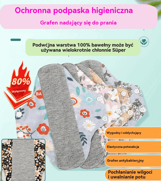 【5 sztuk】 Zmywalna podkładka antybakteryjna wykonana z bawełny grafenowej