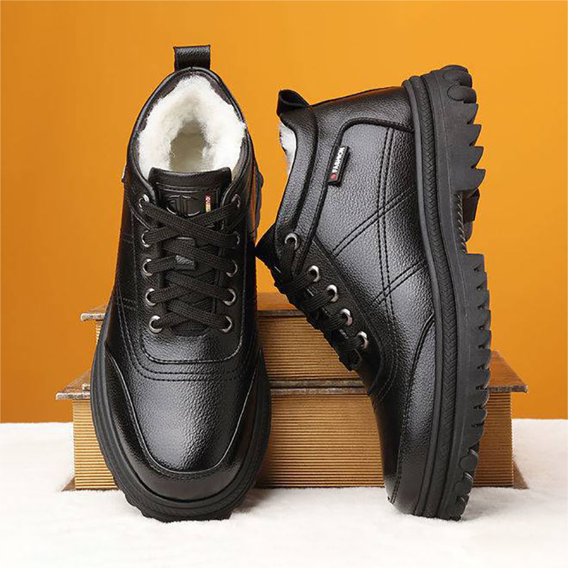 🔥Oferta ograniczona czasowo🔥[39-44] Zimowe, pogrubione, puszyste, ciepłe męskie skórzane buty na grubej podeszwie