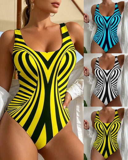 🥰【Zadnji dan – 50 % popust】🔥【S~5XL】Enodelne kopalke s potiskom iz hitro sušečega materiala 🏖️