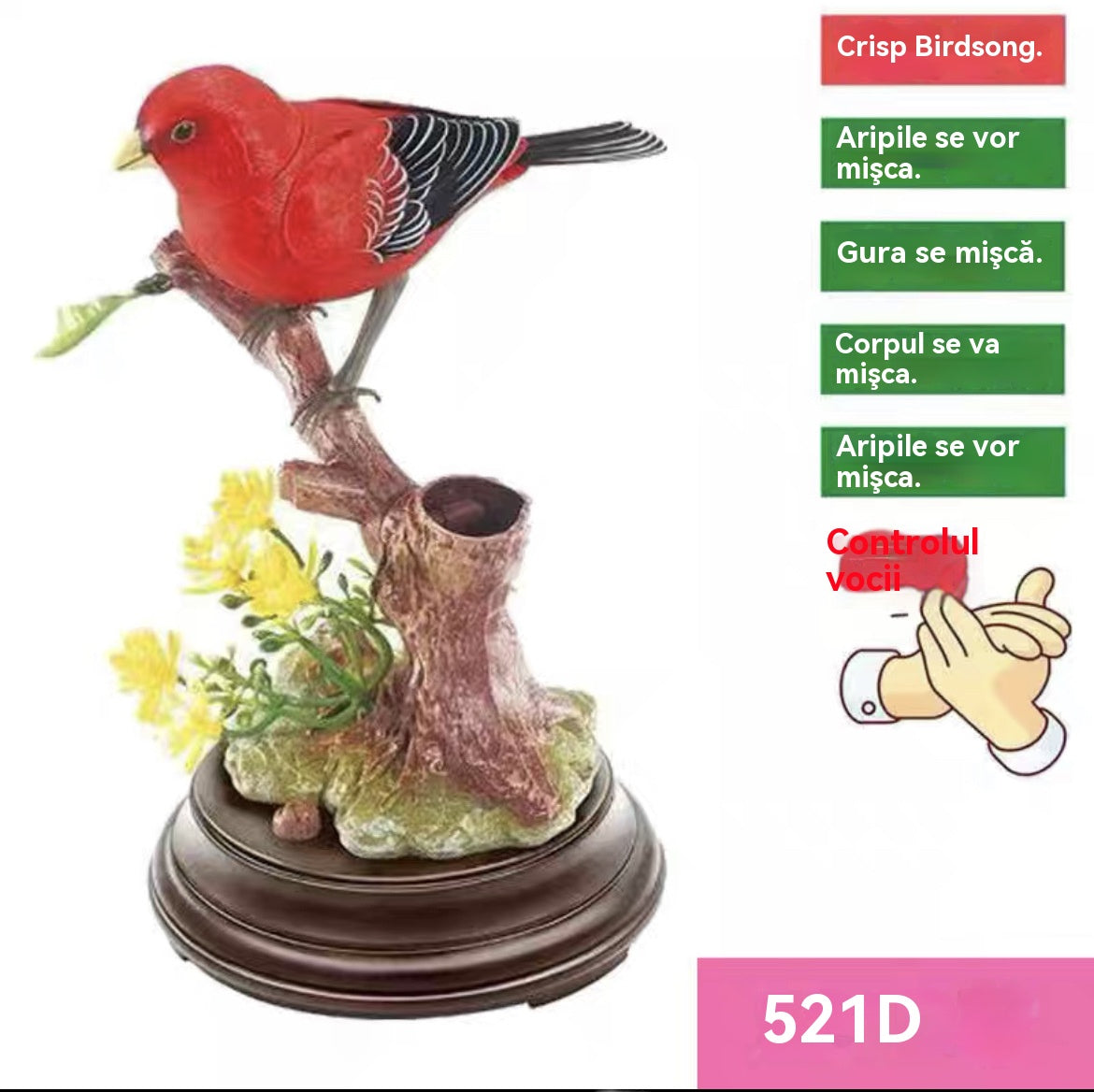 🦜🐦【Cumpără 1 primești 1 gratis】Simulare controlată vocal, ornamente creative drăguțe cu păsări controlate vocal, ornamente decorative pentru biroul camerei